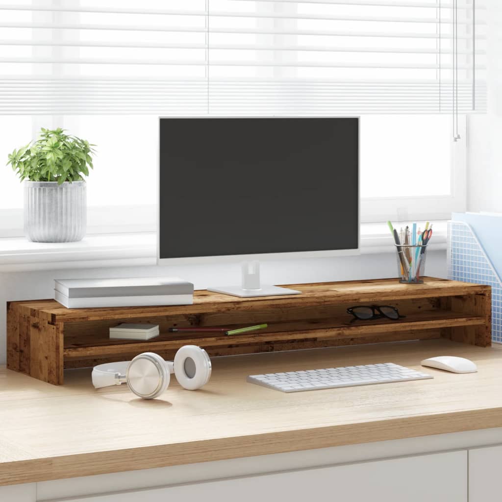 Monitor stand, reclaimed wood, 100x24x13 cm, particle board