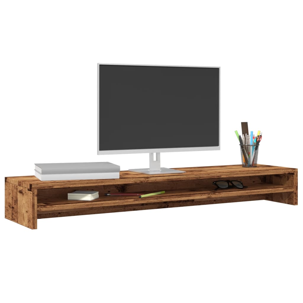 Monitor stand, reclaimed wood, 100x24x13 cm, particle board