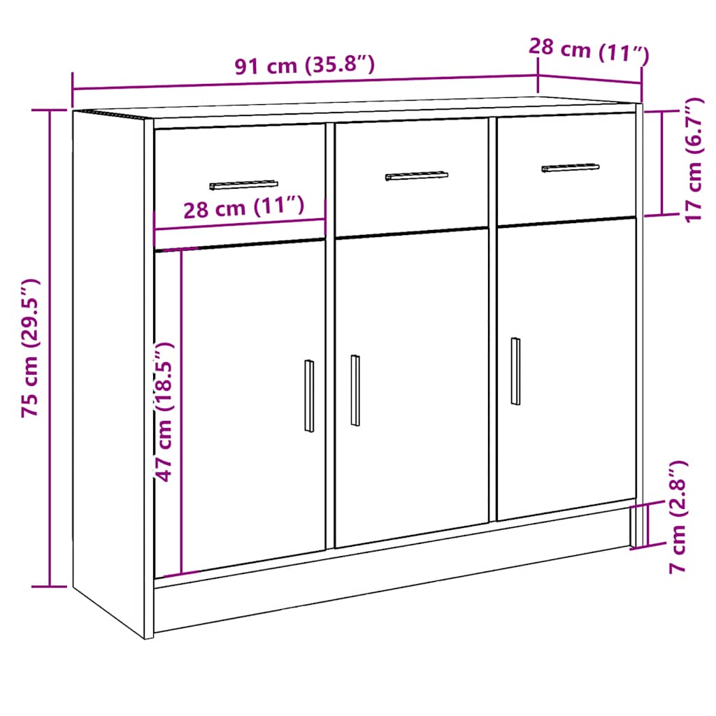 indauja Sena mediena 91x28x75 cm Inžinierinė mediena