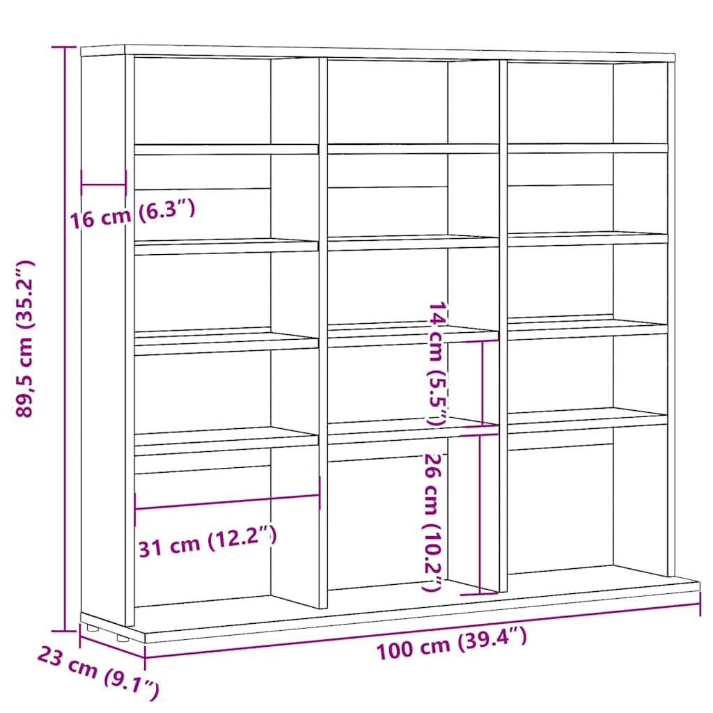 Spintelė CD, artisano, 100x23x89,5cm, apdirbta mediena