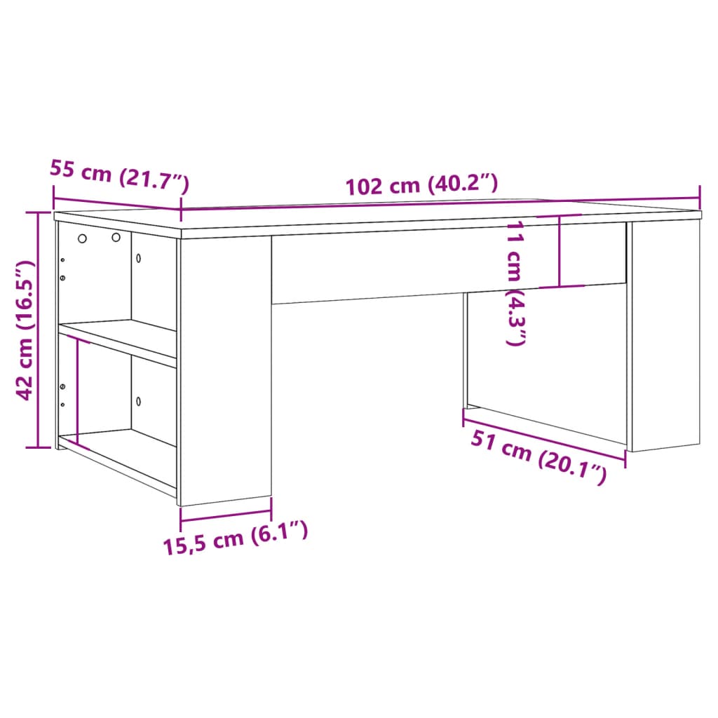 Kavos staliukas, medienos, 102x55x42cm, apdirbta mediena