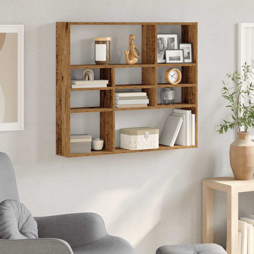 Sieninė lentyna Old Wood 90x16x78 cm Inžinierinė mediena