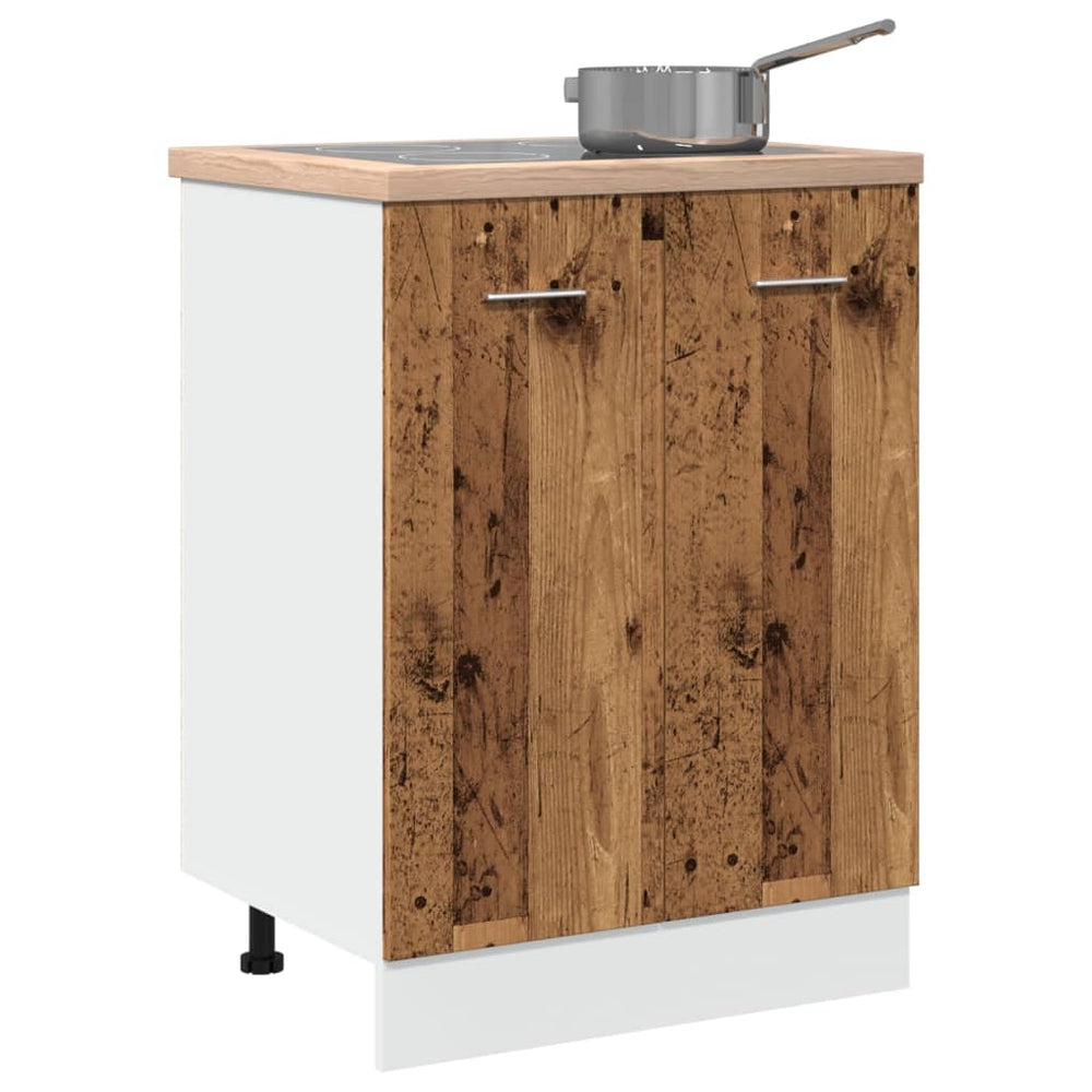 Base cabinet, "Lyon", aged wood, 60x46x81.5cm