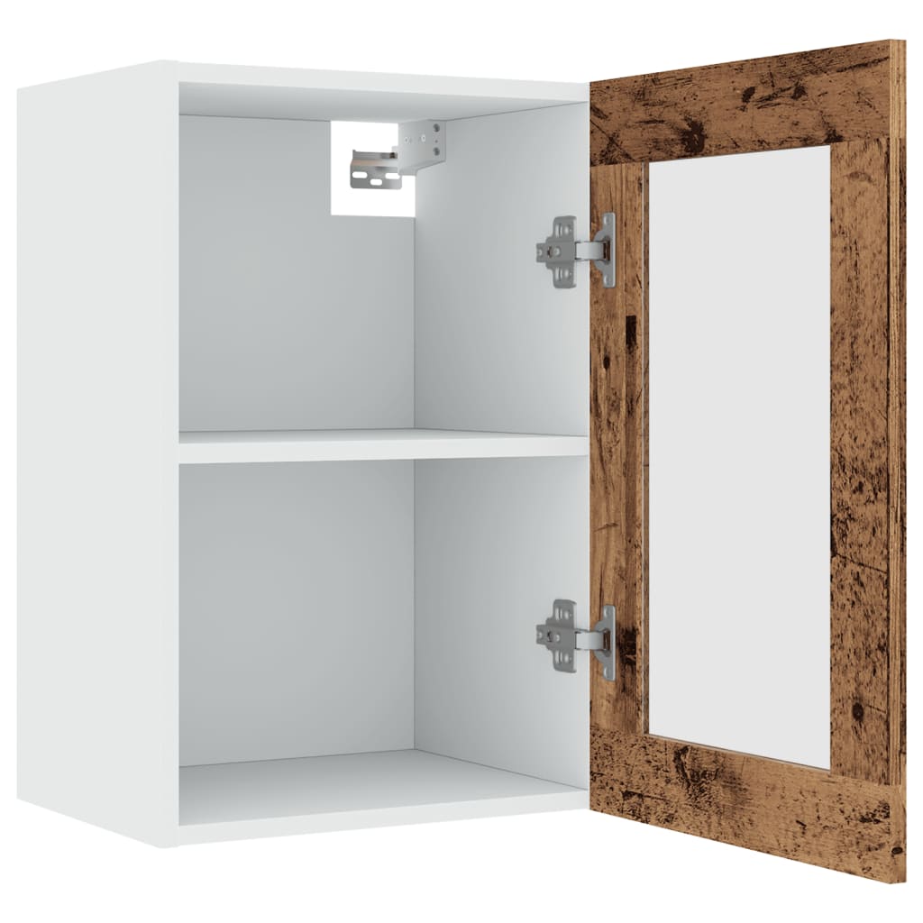 Wall-mounted glass cabinet, "Lyon", wooden, 40x31x60cm