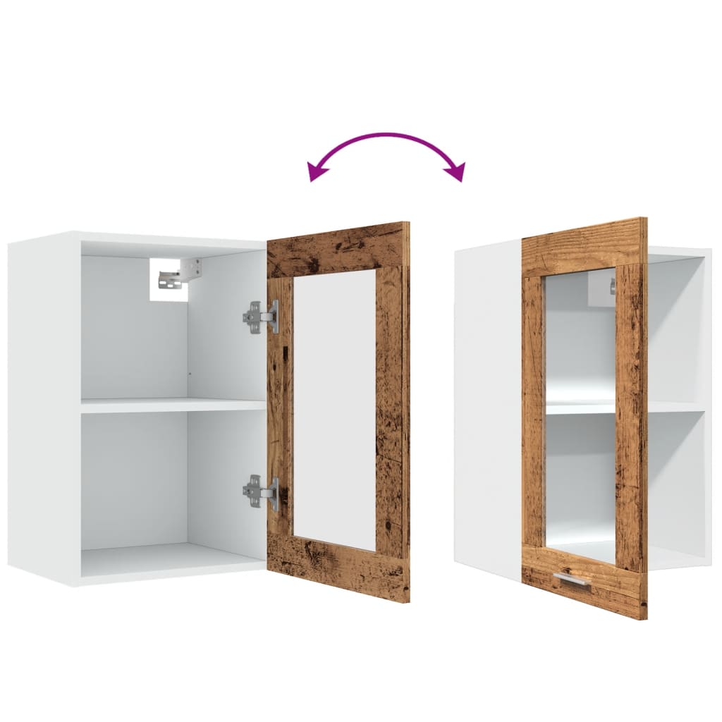 Wall-mounted glass cabinet, "Lyon", wooden, 40x31x60cm