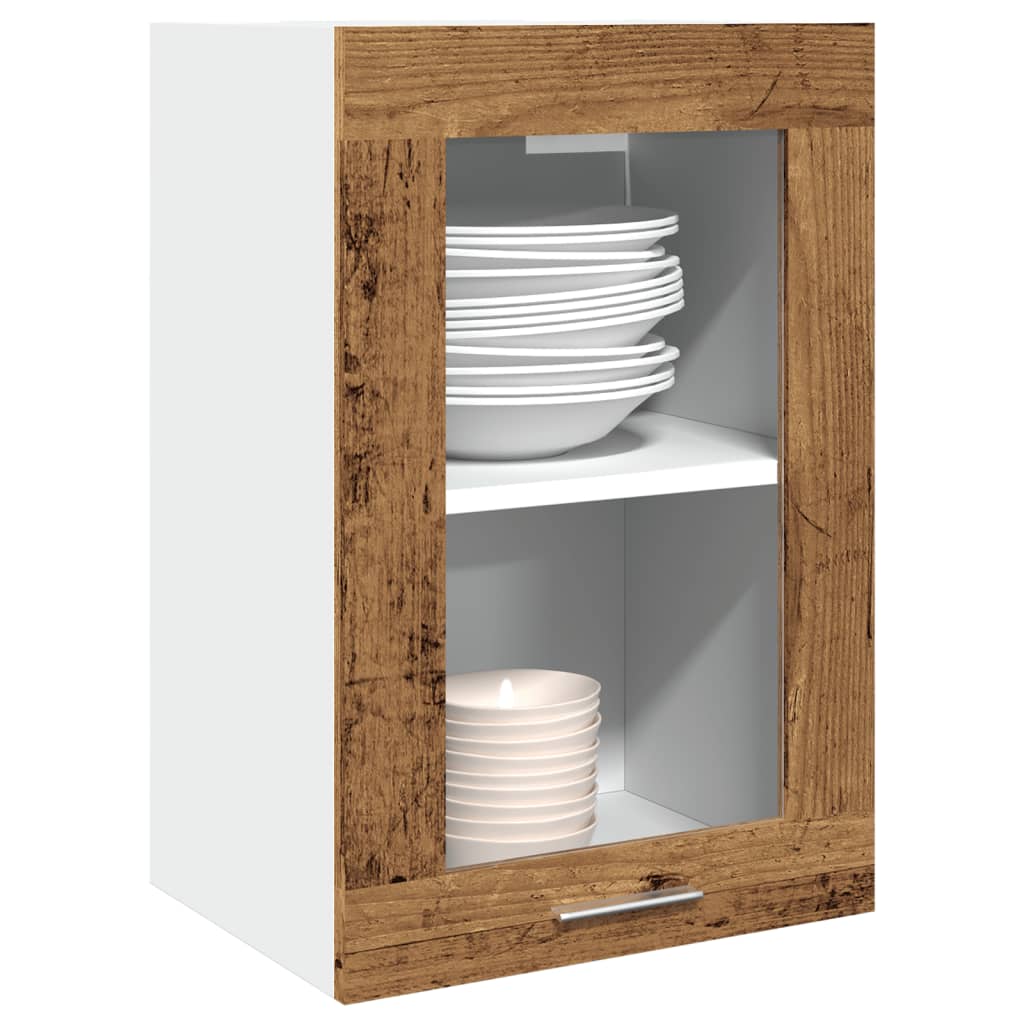 Wall-mounted glass cabinet, "Lyon", wooden, 40x31x60cm