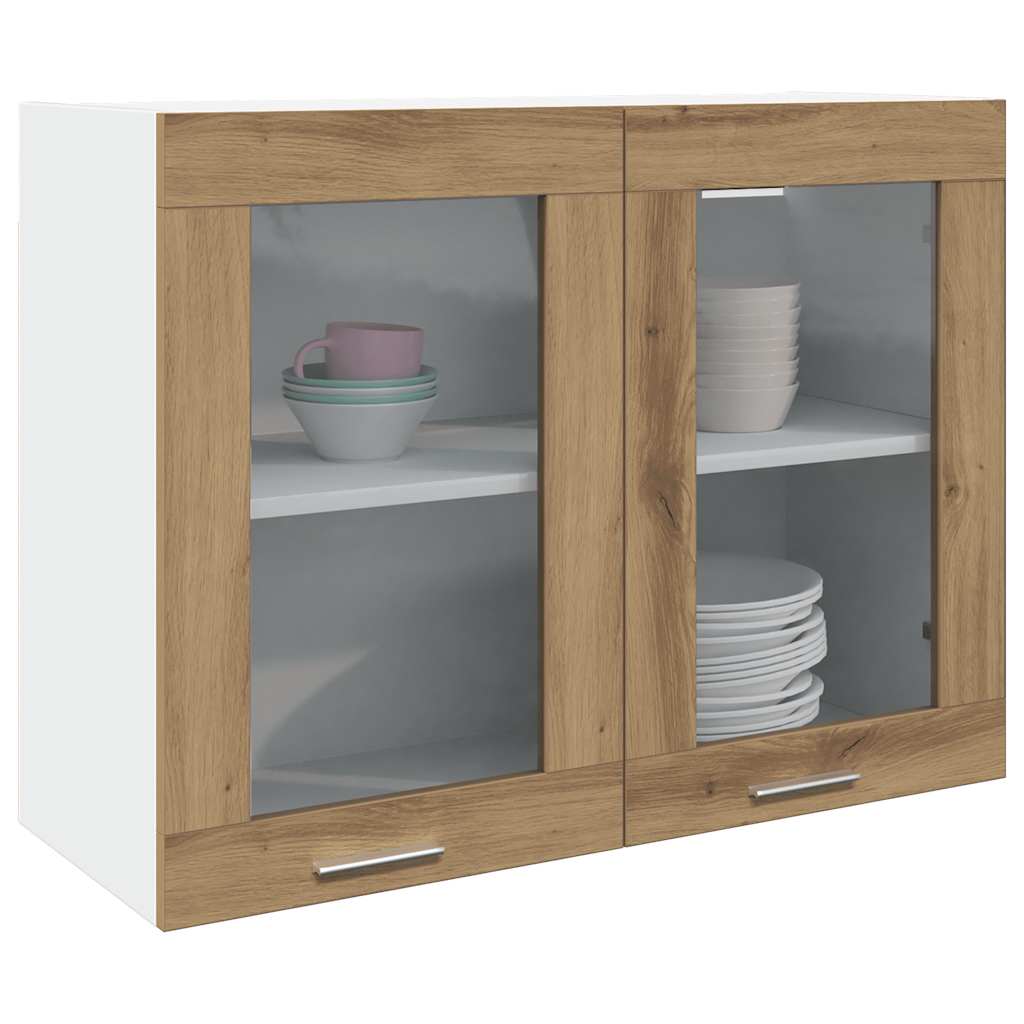 Wall-mounted glass cabinet, "Lyon", artisan, 80x31x60cm