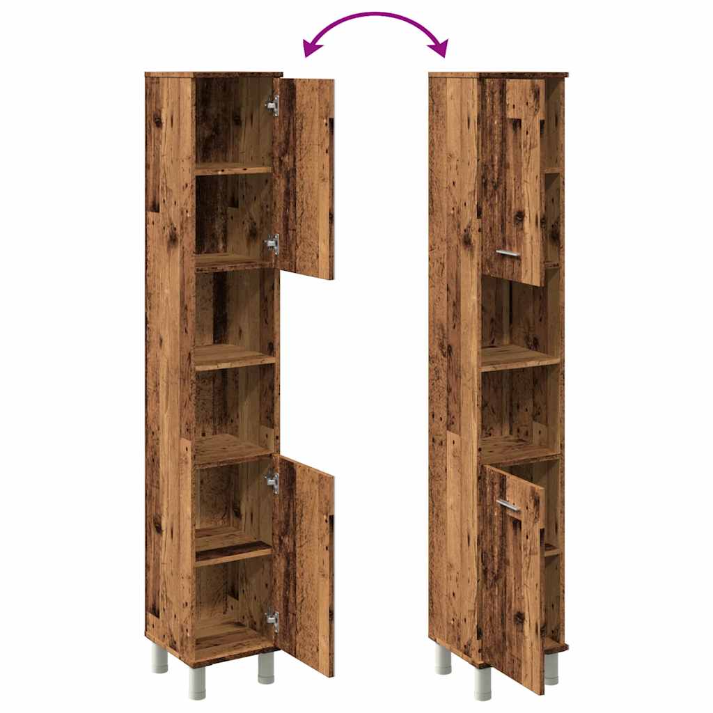 Vonios spintelė Old Wood 30x30x179 cm Engineered Wood