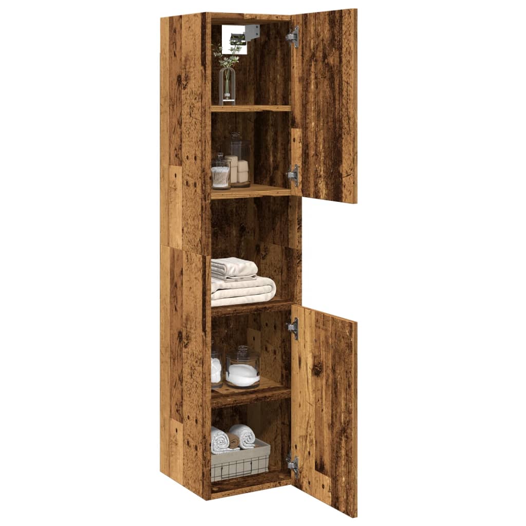 Wall-mounted bathroom cabinet, wood, 30x30x130cm, wood