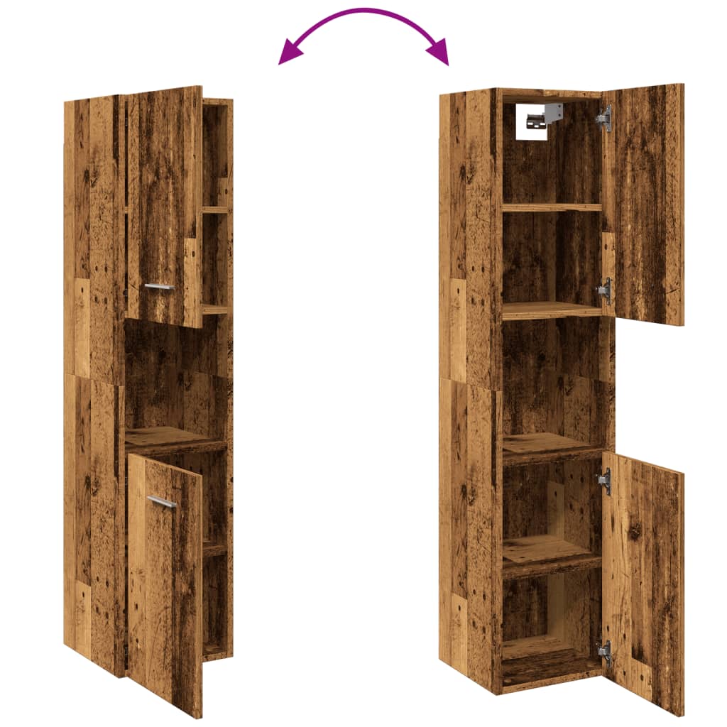 Wall-mounted bathroom cabinet, wood, 30x30x130cm, wood