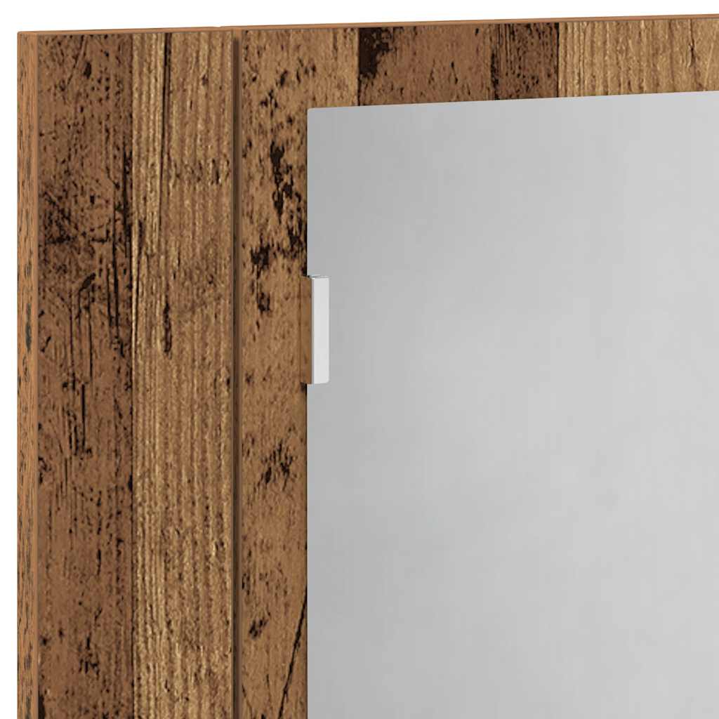 Veidrodinė LED spintelė, medienos, 60x12x45cm, apdirbta mediena