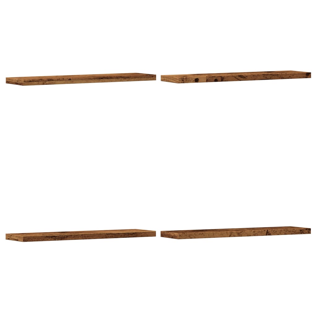 Sieninės lentynos, 4vnt., medienos, 40x10x1,5cm, mediena