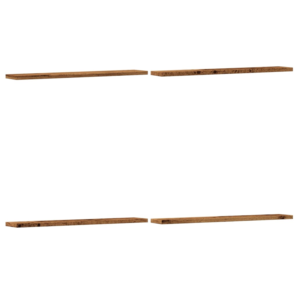 Sieninės lentynos, 4vnt., medienos, 60x20x1,5cm, mediena