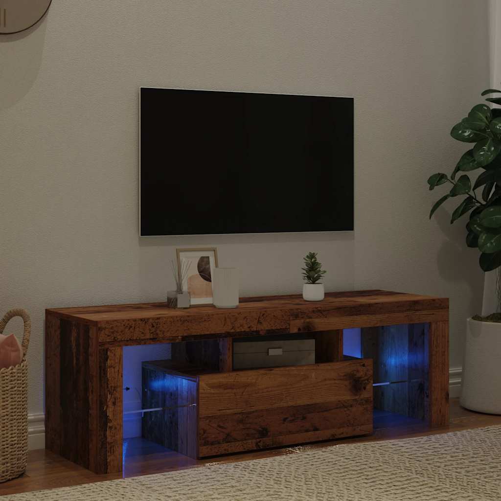 TV Cabinet with LED, Wood, 120x36.5x40cm, Wooden