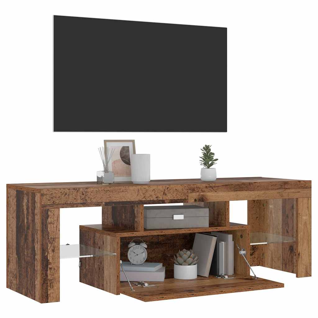 TV Cabinet with LED, Wood, 120x36.5x40cm, Wooden