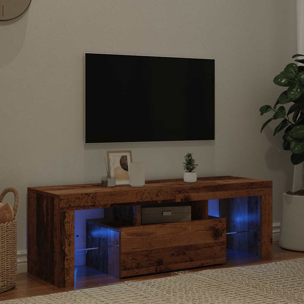 TV Cabinet with LED, Wood, 120x36.5x40cm, Wooden