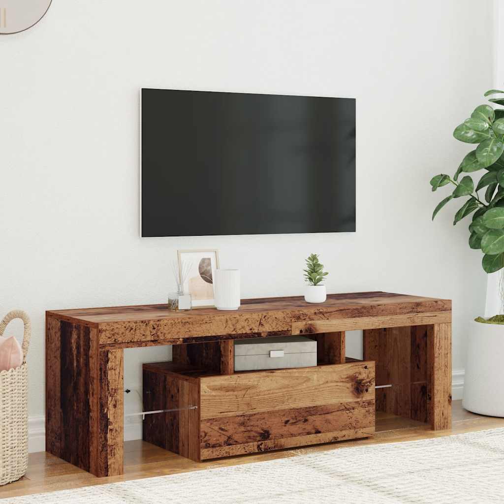 TV Cabinet with LED, Wood, 120x36.5x40cm, Wooden