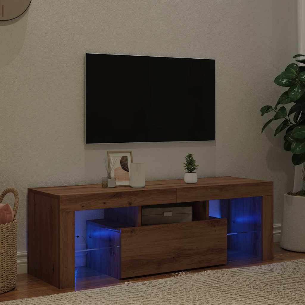 Televizoriaus spintelė su LED, artisano, 120x36,5x40cm, mediena