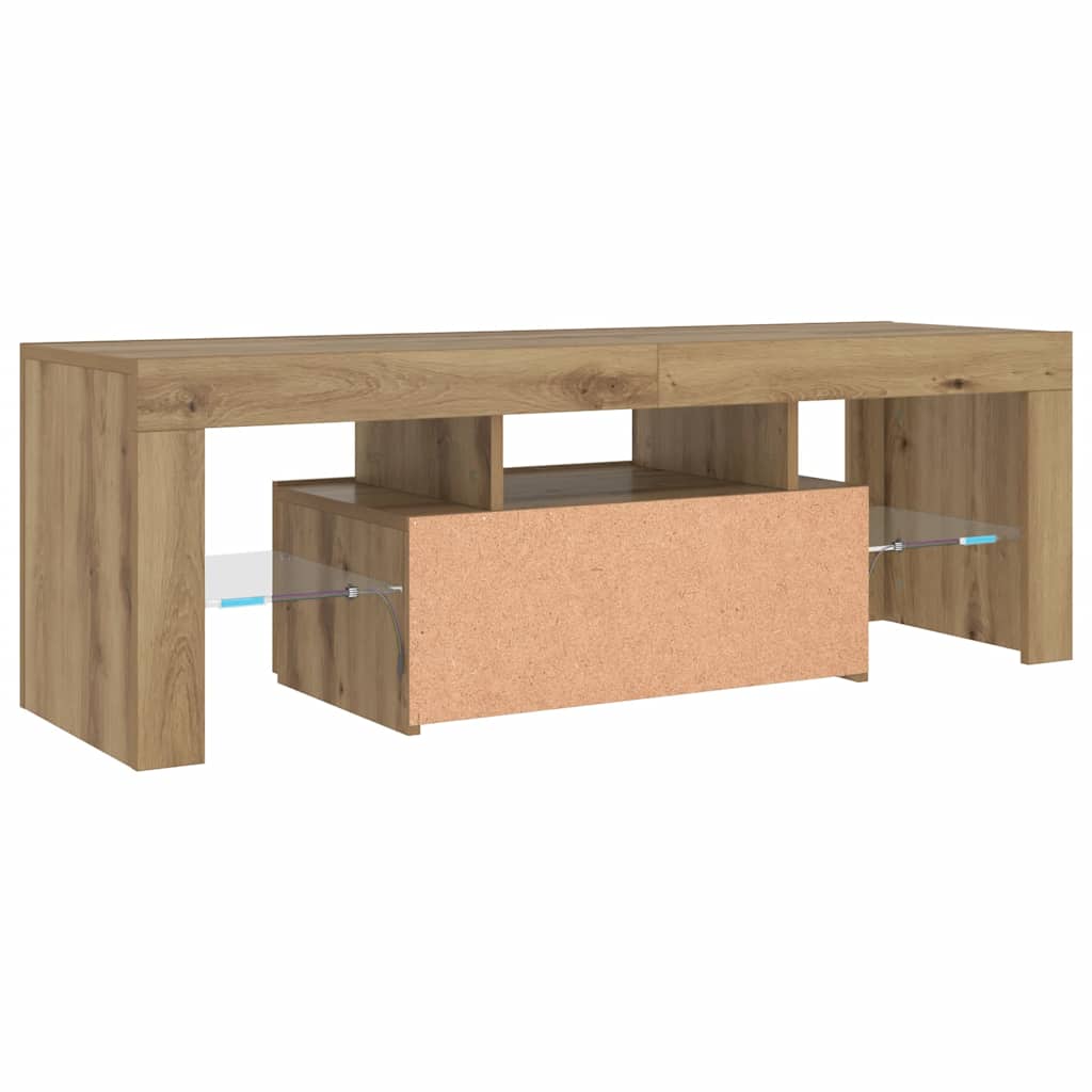 TV skapītis ar LED, artisan ozols, 120x36,5x40cm, koks