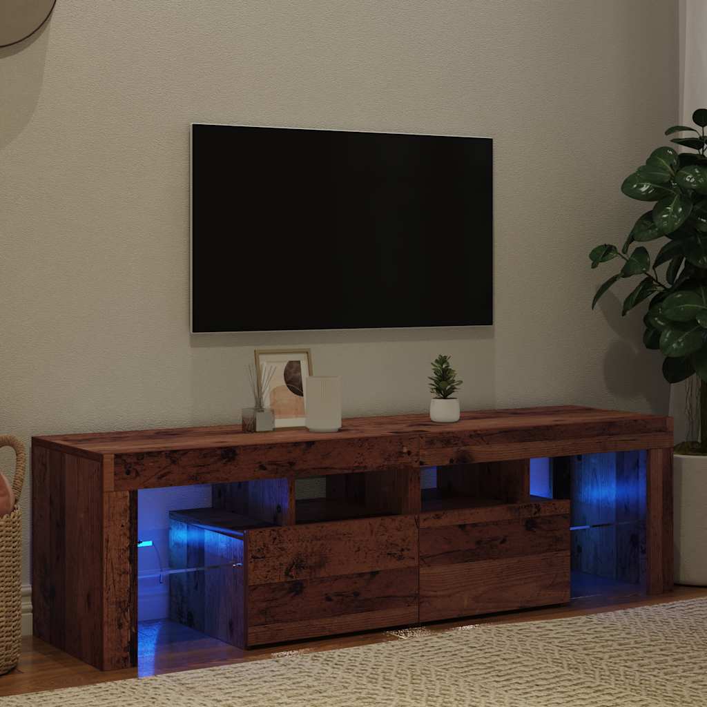 Televizoriaus spintelė su LED, medienos, 140x36,5x40cm, mediena