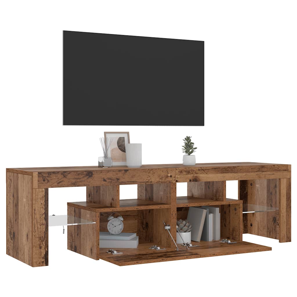 Televizoriaus spintelė su LED, medienos, 140x36,5x40cm, mediena