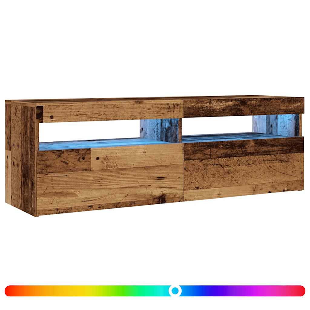 Televizoriaus spintelė su LED, medienos, 120x35x40cm, mediena