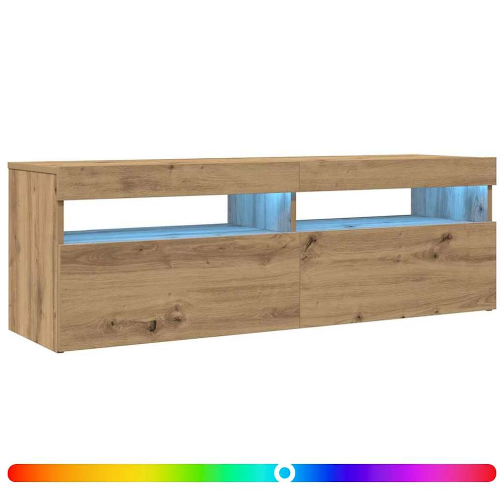 Televizoriaus spintelė su LED, artisano, 120x35x40cm, mediena
