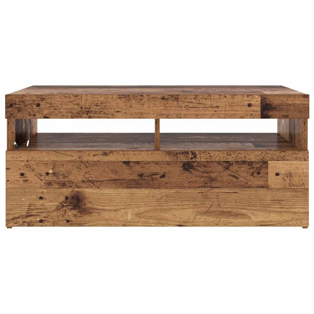 Televizoriaus spintelė su LED, medienos, 90x35x40cm, mediena