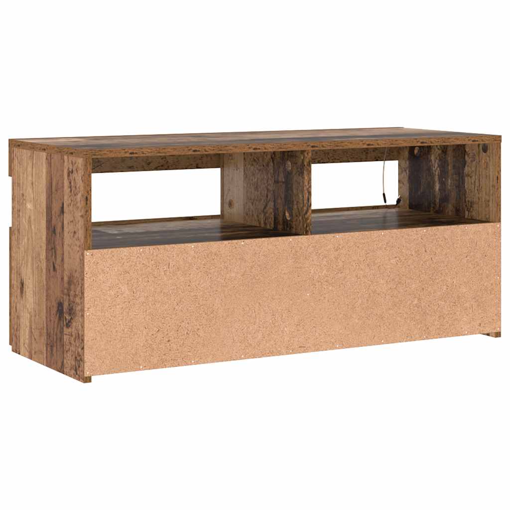 Televizoriaus spintelė su LED, medienos, 90x35x40cm, mediena