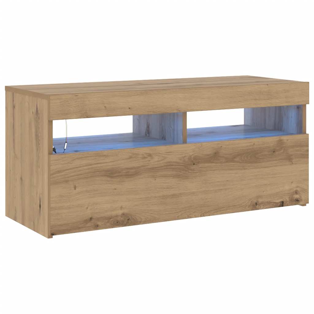 Televizoriaus spintelė su LED, artisano, 90x35x40cm, mediena