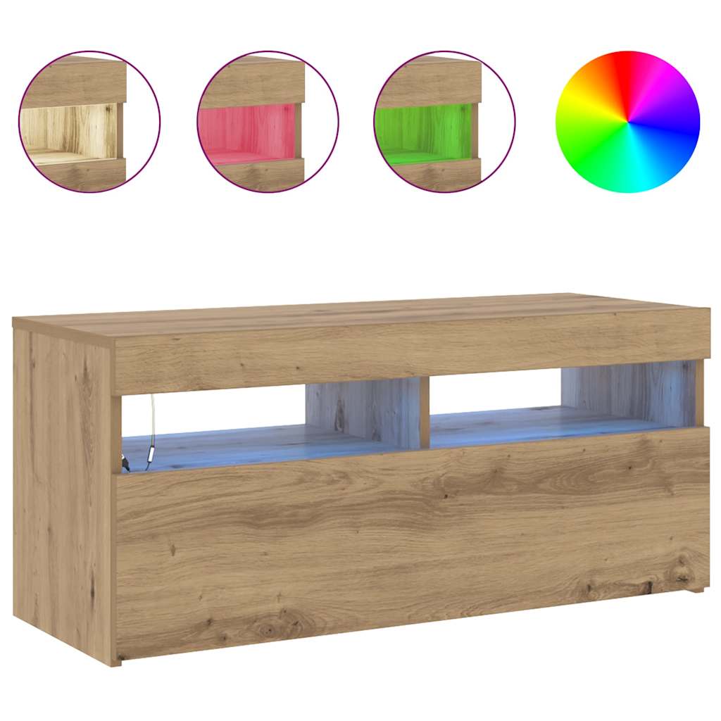 Televizoriaus spintelė su LED, artisano, 90x35x40cm, mediena