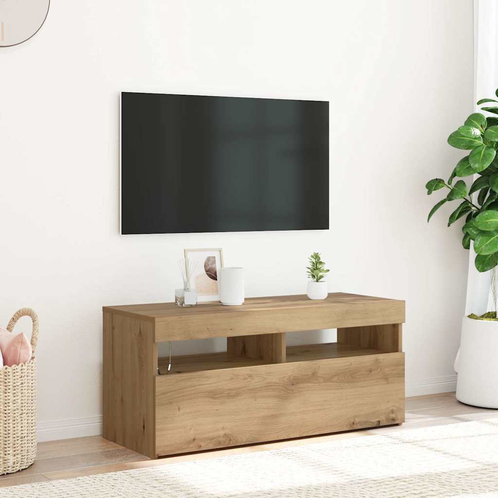 Televizoriaus spintelė su LED, artisano, 90x35x40cm, mediena