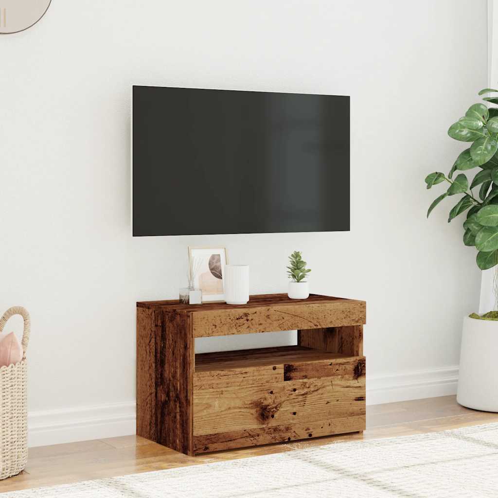 Televizoriaus spintelė su LED, medienos, 60x35x40cm, mediena