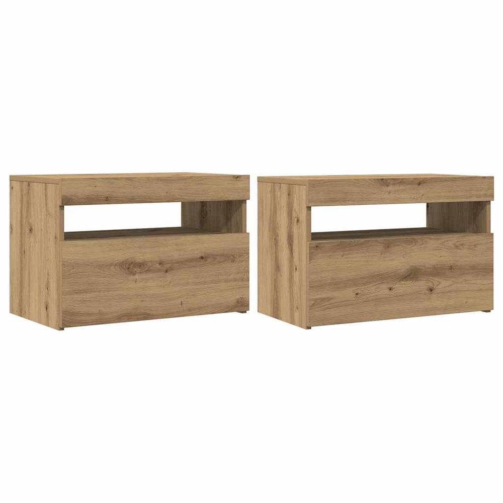 Televizoriaus spintelės su LED, 2vnt., artisano, mediena