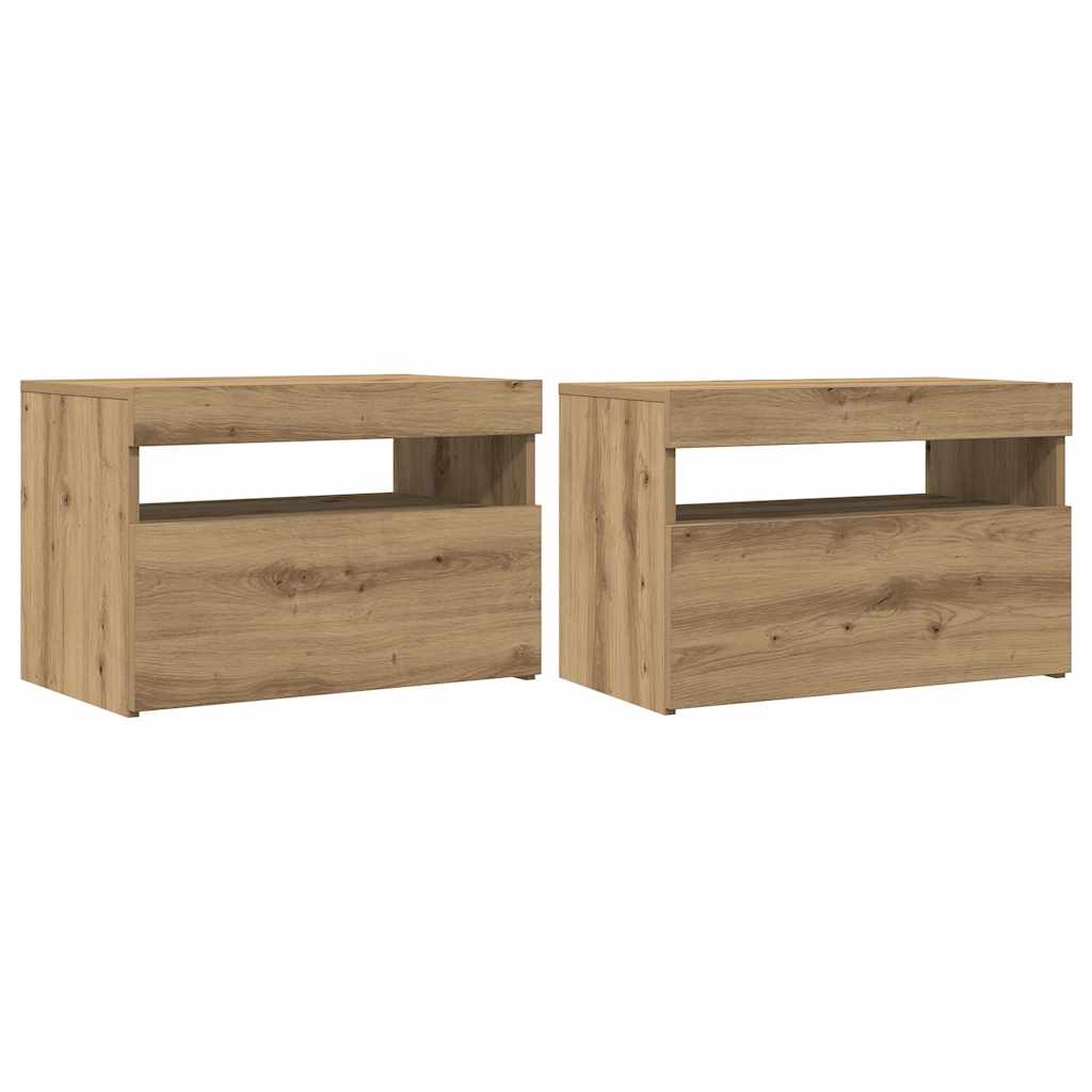 Televizoriaus spintelės su LED, 2vnt., artisano, mediena
