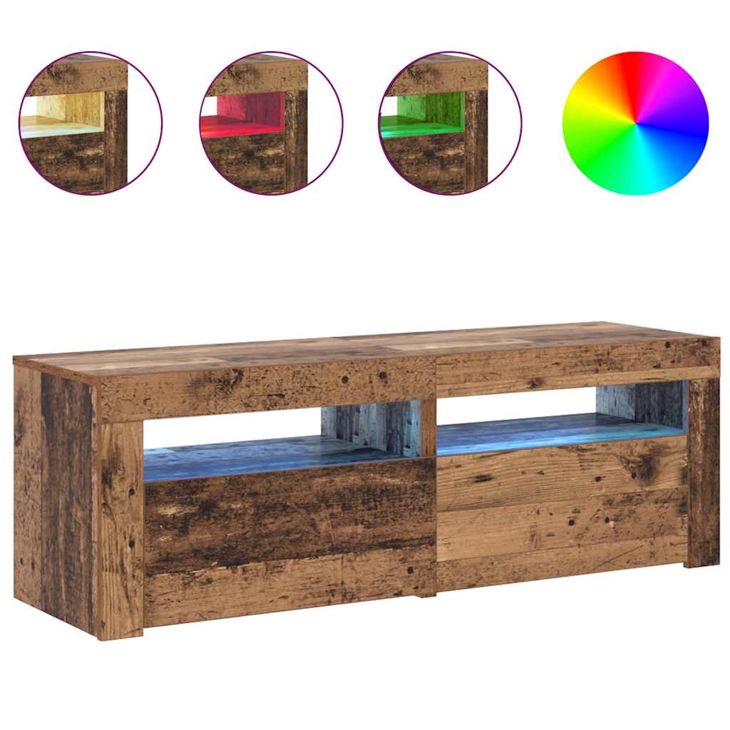 LED televizora skapītis, koka, 120x35x40 cm, brūns