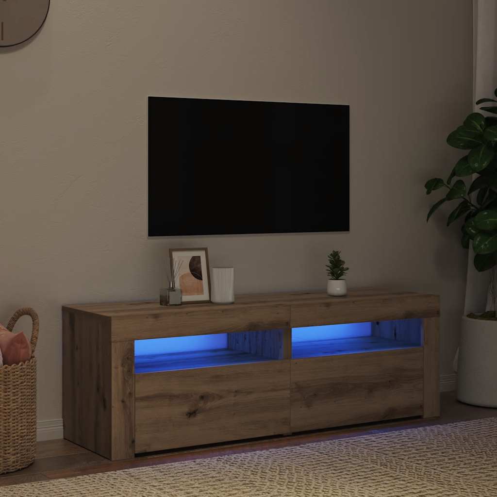 Televizoriaus spintelė su LED, artisano, 120x35x40cm, mediena