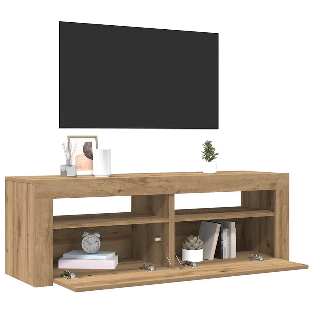 Televizoriaus spintelė su LED, artisano, 120x35x40cm, mediena