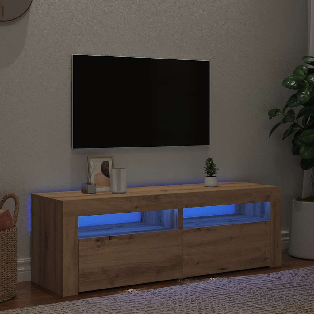 Televizoriaus spintelė su LED, artisano, 120x35x40cm, mediena
