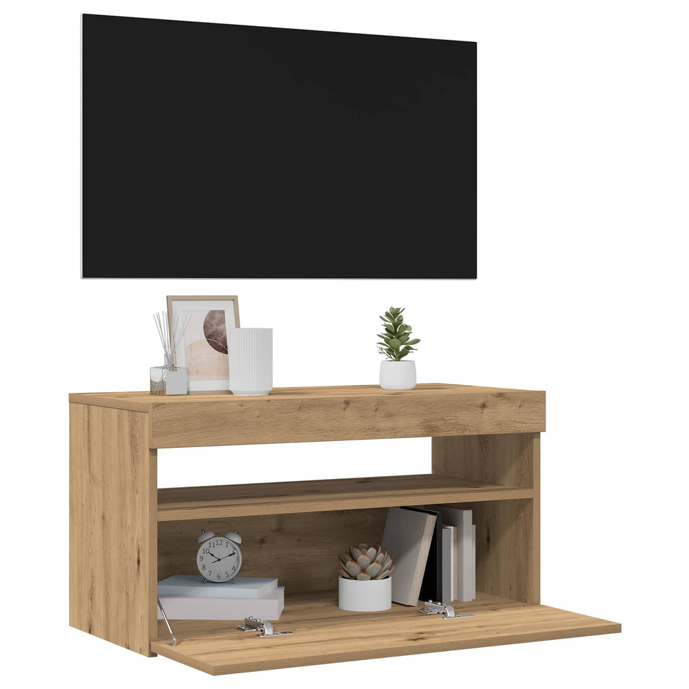 Televizoriaus spintelė su LED, artisano, 75x35x40cm, mediena