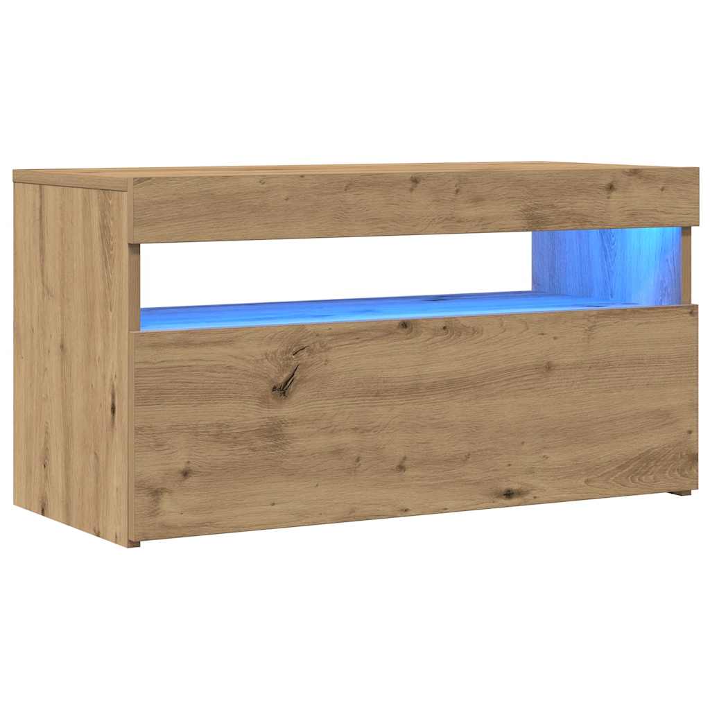 Televizoriaus spintelės su LED, 2vnt., artisano, mediena
