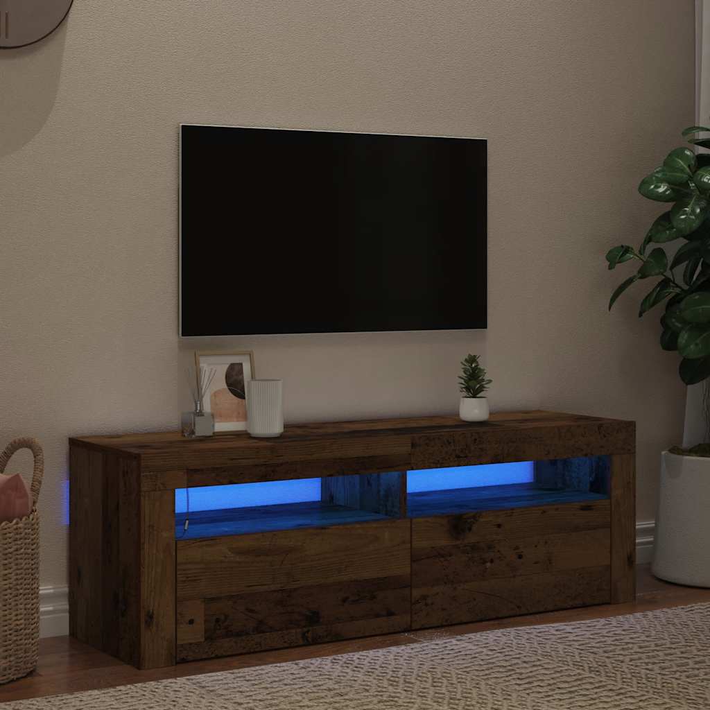TV cabinet with LED, wood, 120x35x40cm, wooden