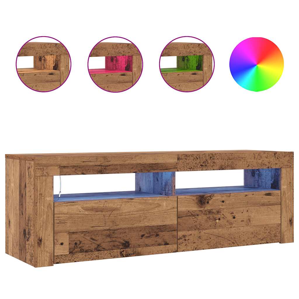 TV cabinet with LED, wood, 120x35x40cm, wooden