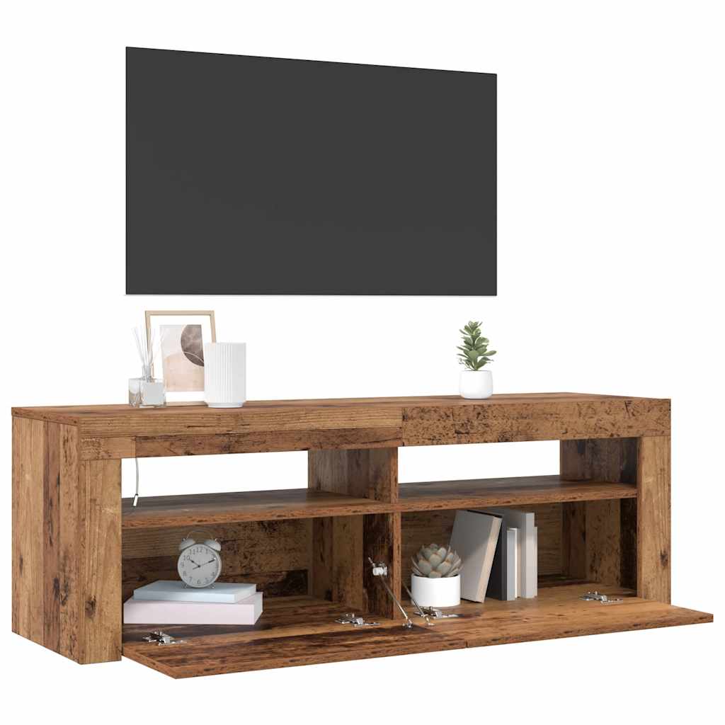 TV cabinet with LED, wood, 120x35x40cm, wooden