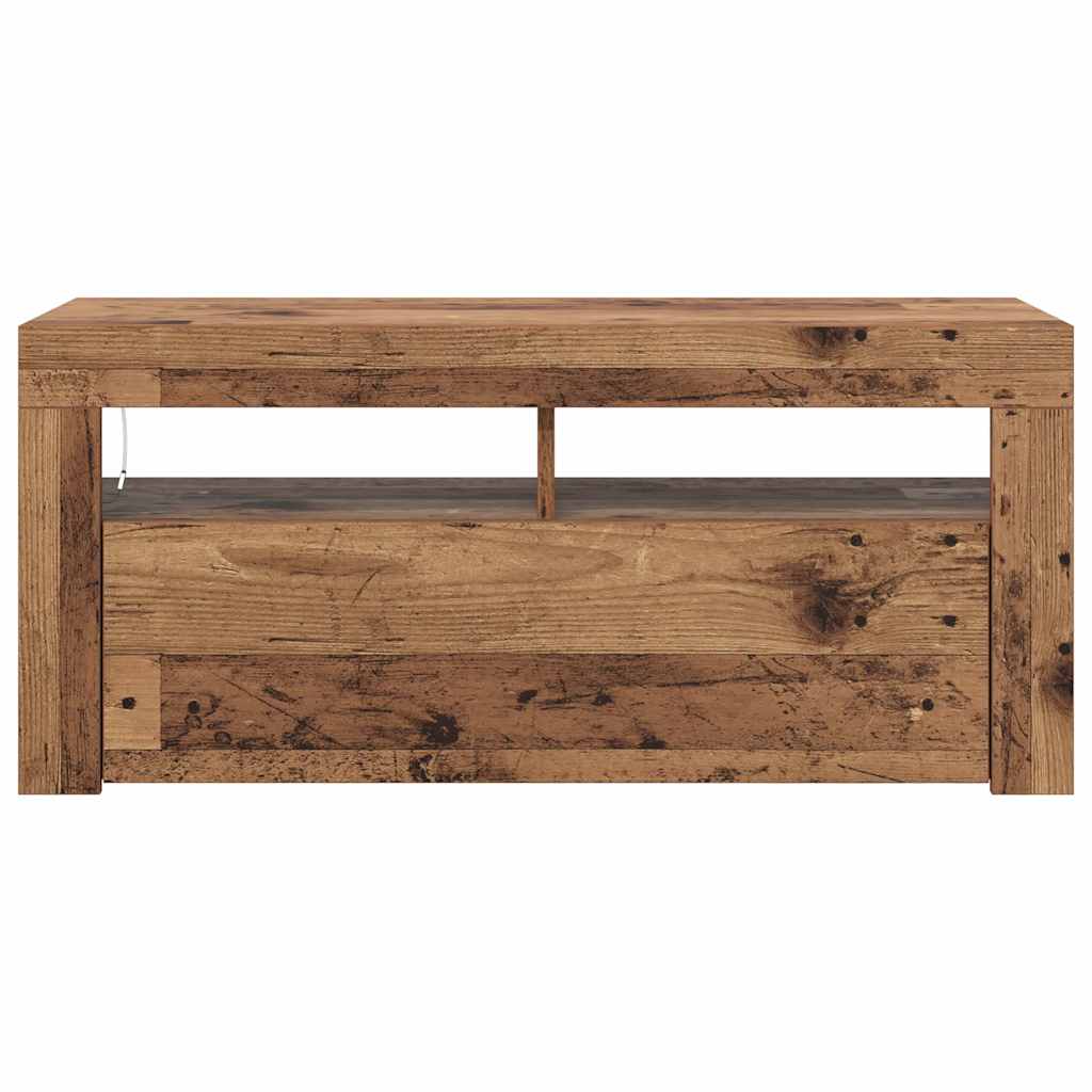 Televizoriaus spintelė su LED, medienos, 90x35x40cm, mediena