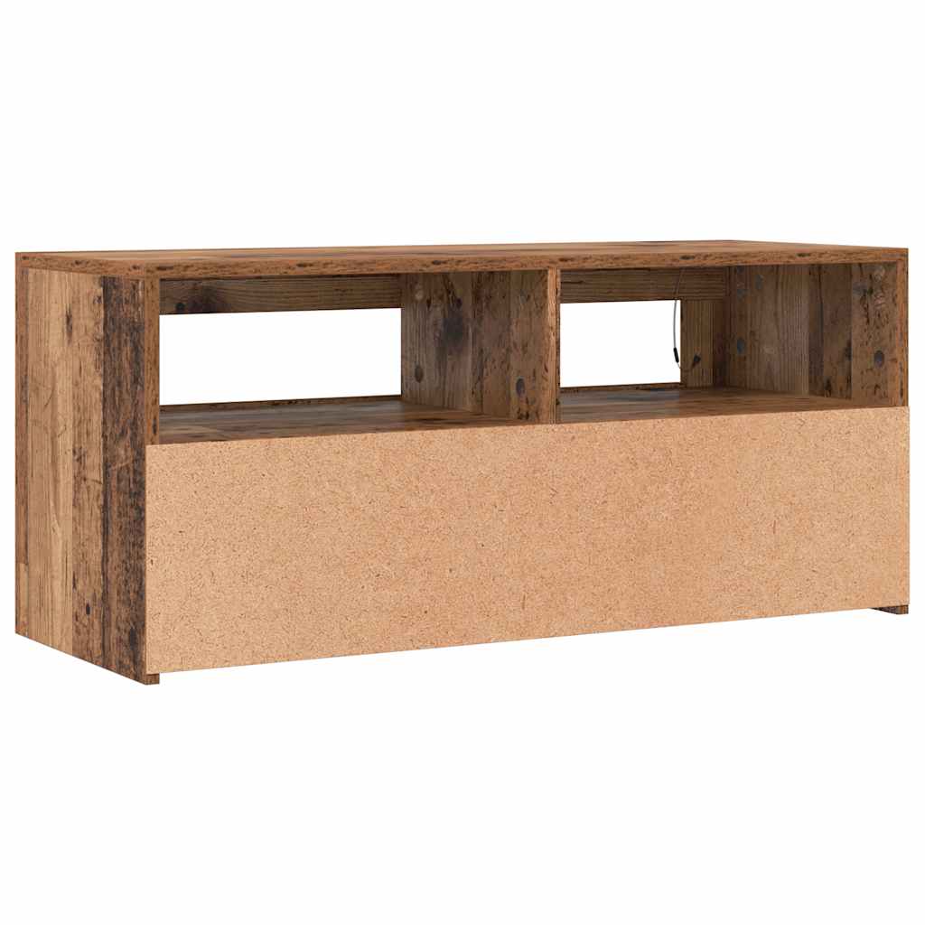 TV skapītis ar LED, koka, 90x35x40cm, ozola krāsā