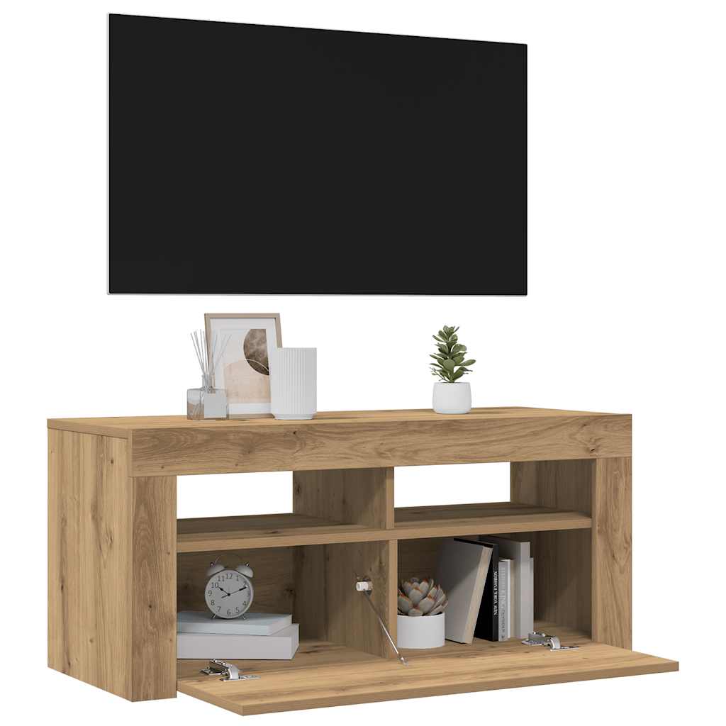 TV skapītis ar LED, artisan, 90x35x40cm, koks