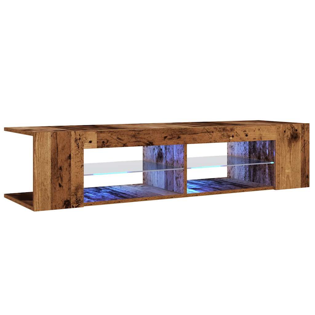 TV skapītis ar LED apgaismojumu, koka, 135x39x30 cm, koks