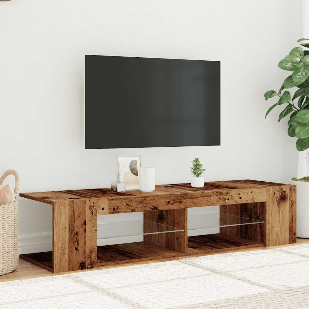 TV skapītis ar LED apgaismojumu, koka, 135x39x30 cm, koks