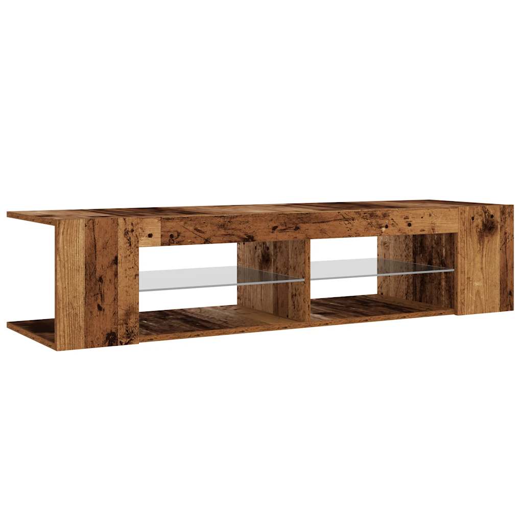 TV skapītis ar LED apgaismojumu, koka, 135x39x30 cm, koks